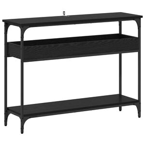 vidaXL Konsolentisch mit Regal Schwarz Eichen-Optik 100 x 29 x 75 cm