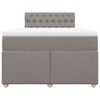vidaXL Boxspringbett mit Matratze Taupe 120x190 cm Stoff