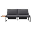 vidaXL Gartensofa mit Kissen Braun 200.5 x 70 x 85.5 cm Metall