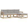 vidaXL Outdoor-Sofagarnitur 4 stk. Wei&szlig; und Hellgrau Polyester