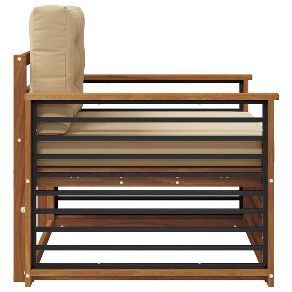 vidaXL Outdoor-Sofagarnitur Massives Akazienholz und Polyester Natur