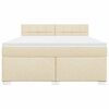 vidaXL Boxspringbett mit Matratze Creme 180x200 cm Stoff