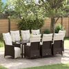 vidaXL Garten Essgruppe mit Kissen 9 pcs Braun Poly Rattan