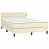 vidaXL Boxspringbett mit Matratze & LED Creme 140x200 cm Kunstleder