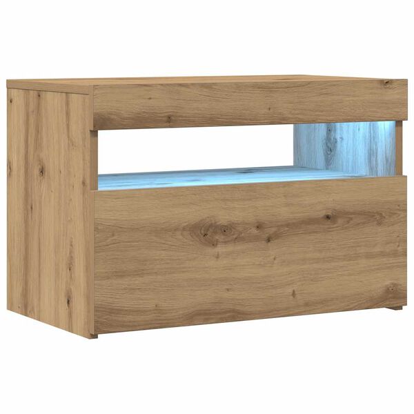 vidaXL TV-Schrank mit LED-Leuchten Artisan-Eiche 60x35x40 cm