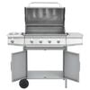 vidaXL Gasgrill 4+1 Flammen Silbern Edelstahl