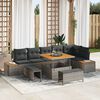 vidaXL Gartensofa-set 9 pcs Grau Poly-Rattan