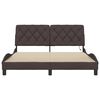 vidaXL Bettgestell mit LED ohne Matratze Dunkelbraun 160x200 cm Stoff