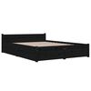 vidaXL Bett mit Schubladen Schwarz 135x190 cm