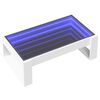 vidaXL Couchtisch mit Infinity-LED Wei&szlig; 90x53x30 cm