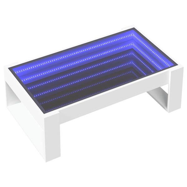 vidaXL Couchtisch mit Infinity-LED Wei&szlig; 90x53x30 cm