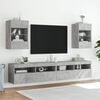 vidaXL TV-Wandschrank mit LED-Leuchten Betongrau 40x30x60,5 cm