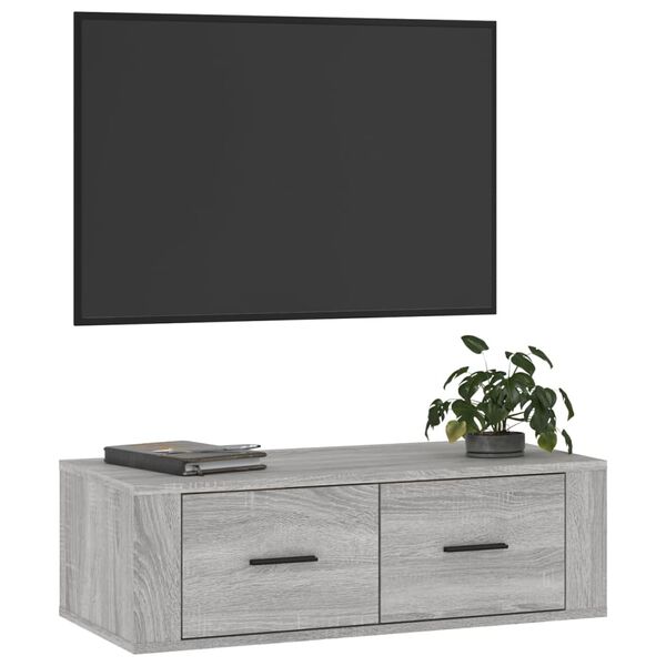 vidaXL TV-Wandschrank Grau Sonoma 80x36x25 cm Holzwerkstoff