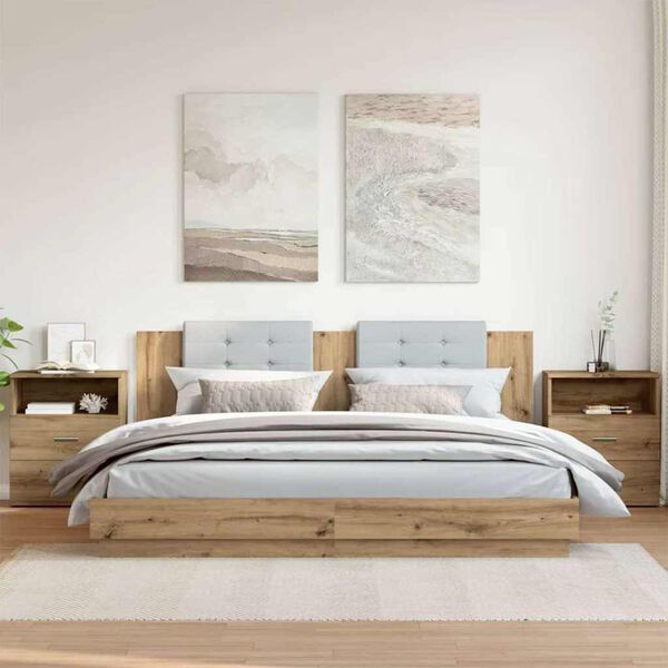 vidaXL Nachttische 2 Stk. Artisan-Eiche 50x32x60 cm Holzwerkstoff