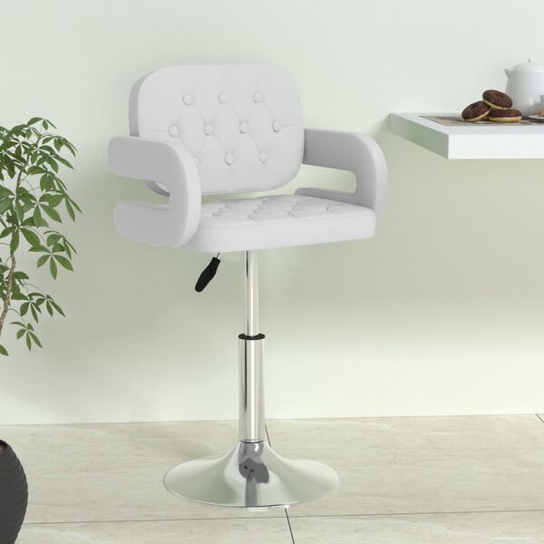 vidaXL Barhocker Wei&szlig; Kunstleder