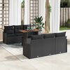 vidaXL Gartensofa-set mit Kissen 7 pcs Schwarz Poly-Rattan