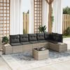 vidaXL Gartensofa-set mit Kissen 7 pcs Hellgrau Poly-Rattan