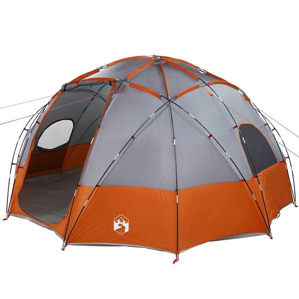 vidaXL Campingzelt Grau und Orange 475 x 475 x 235 cm Polyester