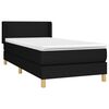 vidaXL Boxspringbett mit Matratze Schwarz 100x200 cm Stoff