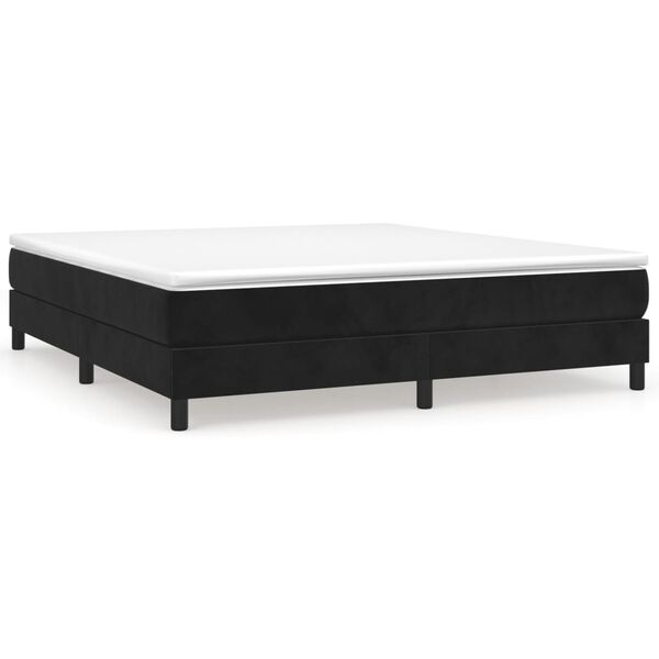 vidaXL Boxspringbett mit Matratze Schwarz 180x200 cm Samt