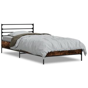 vidaXL Bettgestell R&auml;uchereiche 100x200 cm Holzwerkstoff und Metall