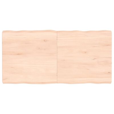 vidaXL Tischplatte 120x60x6 cm Massivholz Eiche Unbehandelt Baumkante