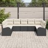 vidaXL Sofa Set mit Kissen 9 pcs Schwarz Poly Rattan