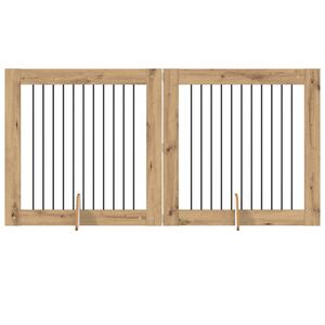 vidaXL Hundetor mit St&auml;ndern 2 pcs Artisan-Eiche 100 x 100 cm