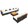 vidaXL 7-tlg. Garten-Lounge-Set mit Auflagen Poly Rattan Schwarz