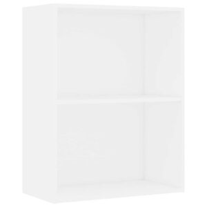 vidaXL B&uuml;cherregal 2 F&auml;cher Wei&szlig; 60x30x76,5 cm Holzwerkstoff