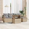 vidaXL Gartensofa-set mit Kissen 6 pcs Beige Poly-Rattan