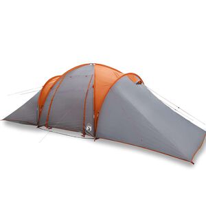 vidaXL Kuppel-Familienzelt 6 Personen Grau und Orange Wasserdicht