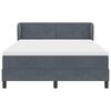 vidaXL Boxspringbett mit Matratze Dunkelgrau 140 x 200 cm Samt