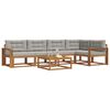 vidaXL Outdoor-Sofagarnitur mit Kissen 6 pcs Nat&uuml;rlich und Hellgrau