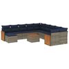 vidaXL 12-teiliges Gartensofa-Set mit Kissen, grau, Polyrattan