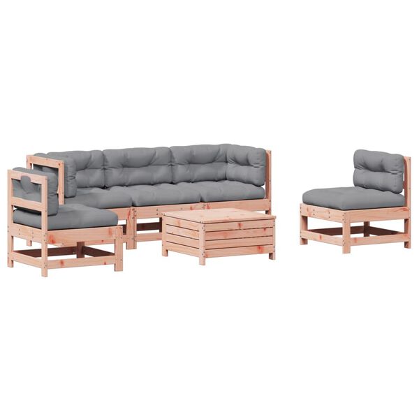 vidaXL 6-tlg. Garten-Lounge-Set mit Kissen Massivholz Douglasie
