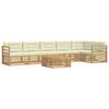 vidaXL Outdoor-Sofagarnitur 7 stk. Wei&szlig; und Creme Polyester