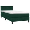 vidaXL Boxspringbett mit Matratze Dunkelgr&uuml;n 100x220 cm Samt