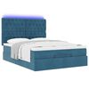 vidaXL Ottoman-Bett mit Matratzen & LEDs Dunkelblau 140x200 cm Samt