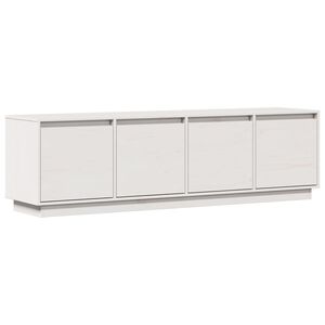 vidaXL TV-Schrank Wei&szlig; 156x37x45 cm Massivholz Kiefer
