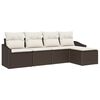 vidaXL Sofa Set mit Kissen 5 pcs Braun und Creme Poly-Rattan