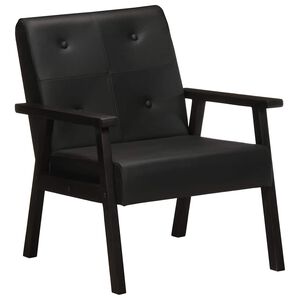 vidaXL Sessel Schwarz Echtleder