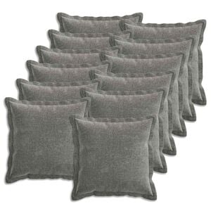 vidaXL Kissenbezug 12 pcs HOUTEN Dunkelgrau 45 x 45 cm Chenille-Stoff