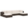 vidaXL Modular-Sofa-Mittelteil 1 Stk. + Auflagen Poly Rattan Schwarz
