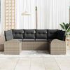 vidaXL Gartensofa-set mit Kissen mit Speicher 6 pcs Grau Poly-Rattan