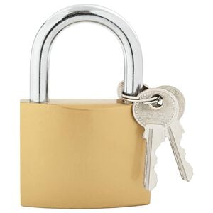 vidaXL U Schloss mit Schl&uuml;sseln Messing 6 x 2 x 9,1 cm Eisen