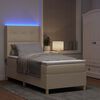 vidaXL Boxspringbett mit Matratze Creme 140 x 200 cm Stoff