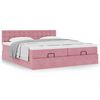 vidaXL Ottoman-Bett mit Matratzen Rosa 200x200 cm Samt
