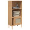 vidaXL Bücherschrank SENJA Rattan-Look Braun 60x35x130 cm Kiefernholz