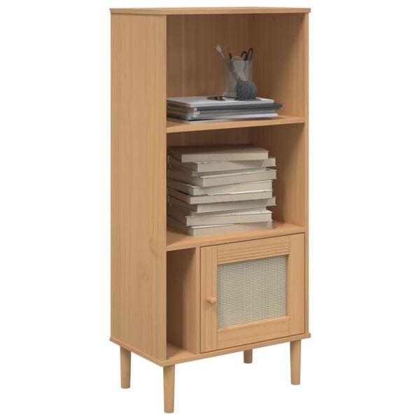 vidaXL Bücherschrank SENJA Rattan-Look Braun 60x35x130 cm Kiefernholz